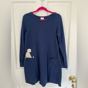Hanna Andersson size 8 navy Dalmatian pocket swing dress